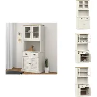 vidaXL Hoge Kast - Hoge Kasten - Dressoir - Buffetkast - Hoge kast VIGO 78x40x175 cm massief grenenhout wit