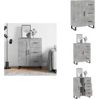 vidaXL Dressoir 69,5x34x90 cm bewerkt hout betongrijs