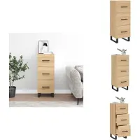 vidaXL Dressoir - Dressoirs - Opbergkast - Wandkast - Dressoir 34,5x34x90 cm bewerkt hout sonoma eiken
