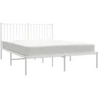 vidaXL Bedframe met hoofdeinde Metaal Wit 140x200 cm