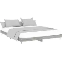 vidaXL Bedframe bewerkt hout grijs sonoma eikenkleurig 120x200 cm