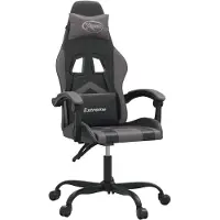 vidaXL Gamingstoel, draaibaar, zwart en grijs, kunstleer