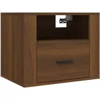 vidaXL Nachtkastje wandgemonteerd 50x36x40 cm bruin eikenkleur