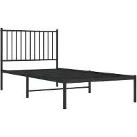 vidaXL Bedframe met hoofdeinde, zwart metaal, 90x190 cm