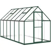 vidaXL Tuinkas met basisframe 334x169x195 cm aluminium groen