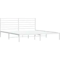 vidaXL Bedframe met hoofdeinde, metaal, wit, 193x203 cm