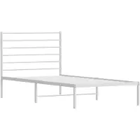 vidaXL Bedframe met hoofdbord metaal wit 90x200 cm