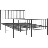 vidaXL Bedframe met hoofdeinde en voeteneinde, zwart metaal, 120x190 cm