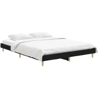 vidaXL Bedframe, zwart, 140x190 cm, houtvezel