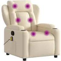 vidaXL Massagestoel verstelbaar stof crèmekleurig