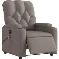vidaXL Massagestoel elektrisch verstelbaar stof taupe