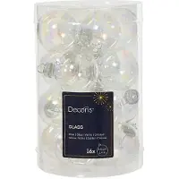 Kaemingk - Kerstbal glas d3.5 cm trnsp/irs 16st
