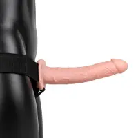 Realrock - Realistische Holle Strap-on 25 cm met vibratie - Vleeskeur