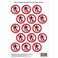 Stickerkoning Pictogram sticker P019 - Verboden het oppervlak te betreden - Ø 50mm - 15 stickers op 1 vel