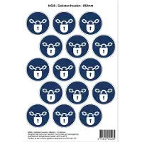Stickerkoning Pictogram sticker M028 - Gesloten houden - Ø50 mm - 15 stickers op 1 vel