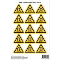 Stickerkoning Pictogram sticker W006 - Sterk magnetisch veld - Δ50mm - 15 stickers op 1 vel