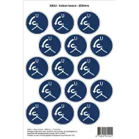 Stickerkoning Pictogram sticker M042 - Haken lossen - Ø50 mm - 15 stickers op 1 vel