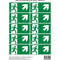 Stickerkoning Pictogram sticker E002 A45 Nooduitgang NO rechts - 100x50mm 10 stickers op 1 vel