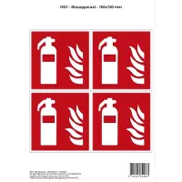 Stickerkoning Pictogram sticker F001 - Blusapparaat - 100x100mm - 4 stickers op 1 vel