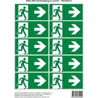 Stickerkoning Pictogram sticker E002 A90 Nooduitgang O rechts - 100x50mm 10 stickers op 1 vel