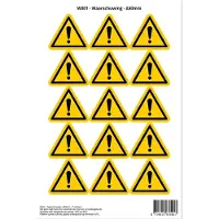 Stickerkoning Pictogram sticker W001 - Waarschuwing - Δ50mm - 15 stickers op 1 vel