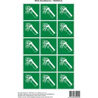 Stickerkoning Pictogram sticker E025 Noodhamer - 50x50mm 15 stickers op 1 vel