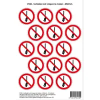 Stickerkoning Pictogram sticker P030 - Verboden om knopen te maken - Ø 50mm - 15 stickers op 1 vel