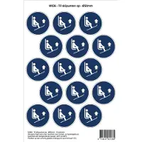Stickerkoning Pictogram sticker M036 - Til skipunten op - Ø50 mm - 15 stickers op 1 vel
