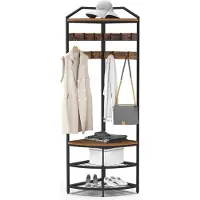 Dd Halmeubel met Kapstok - Halmeubel - Garderobekast met Kapstok - 50cm x 50cm x180cm - Bruin