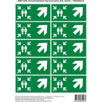 Stickerkoning Pictogram sticker E007-A45 Verzamelplaats bij evacuatie NO rechts - 100x50mm 10 stickers op 1 vel