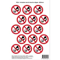 Stickerkoning Pictogram sticker P034 - Verboden met de hand te slijpen - Ø 50mm - 15 stickers op 1 vel
