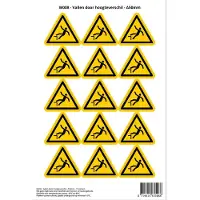 Stickerkoning Pictogram sticker W008 - Vallen door hoogteverschil - Δ50mm - 15 stickers op 1 vel