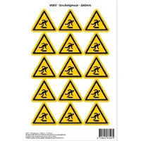 Stickerkoning Pictogram sticker W007 - Struikelgevaar - Δ50mm - 15 stickers op 1 vel