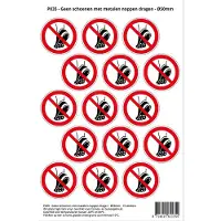 Stickerkoning Pictogram sticker P035 - Geen schoenen met metalen noppen dragen - Ø 50mm - 15 stickers op 1 vel