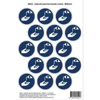 Stickerkoning Pictogram sticker M022 - Gebruik beschermende creme - Ø50 mm - 15 stickers op 1 vel