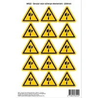 Stickerkoning Pictogram sticker W022 - Gevaar voor scherpe elementen - Δ50mm - 15 stickers op 1 vel