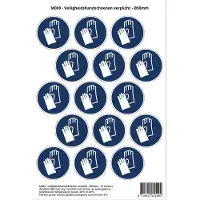 Stickerkoning Pictogram sticker M009 - Veiligheidshandschoenen verplicht - 50 x 50mm - 15 stickers op 1 vel