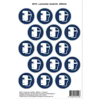 Stickerkoning Pictogram sticker M019 - Lasmasker verplicht - Ø50 mm - 15 stickers op 1 vel