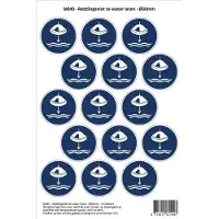 Stickerkoning Pictogram sticker M040 - Reddingsvlot te water laten - Ø50 mm - 15 stickers op 1 vel