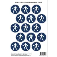 Stickerkoning Pictogram sticker M024 - Verplichte doorgang voetgangers - Ø50 mm - 15 stickers op 1 vel
