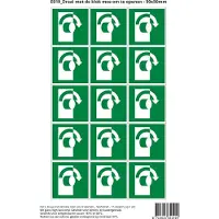 Stickerkoning Pictogram sticker E019 Draai met de klok mee om te openen - 50x50mm 15 stickers op 1 vel