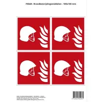 Stickerkoning Pictogram sticker F004 - Brandbestrijdingsmiddelen - 100x100mm - 4 stickers op 1 vel