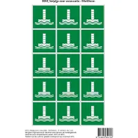 Stickerkoning Pictogram sticker E055 Valpijp voor evacuatie - 50x50mm 15 stickers op 1 vel