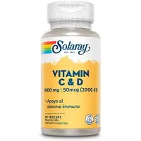 Solaray Vitamine C 1000mgr + D 2000ui 60 Eenheden