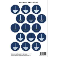 Stickerkoning Pictogram sticker M005 - Aarding verplicht - 50 x 50mm - 15 stickers op 1 vel