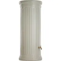 Graf regenton Zuil 1000 L beige -met kraantje-met vulautomaat voor ronde regenpijp
