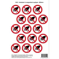 Stickerkoning Pictogram sticker P015 - Verboden in vergaarbak te grijpen - Ø 50mm - 15 stickers op vel