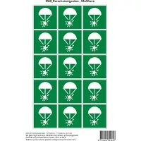 Stickerkoning Pictogram sticker E049 Parachutesignalen - 50x50mm 15 stickers op 1 vel