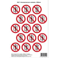Stickerkoning Pictogram sticker P027 - Personenvervoer verboden - Ø 50mm - 15 stickers op 1 vel
