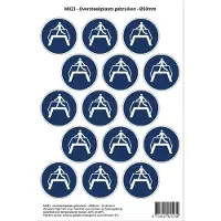 Stickerkoning Pictogram sticker M023 - Oversteekplaats gebruiken - Ø50 mm - 15 stickers op 1 vel